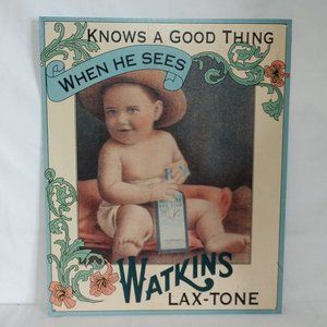 J.R Watkins Co. Lax-Tone Sign Advertisement Poster 4098 Vintage Decor
